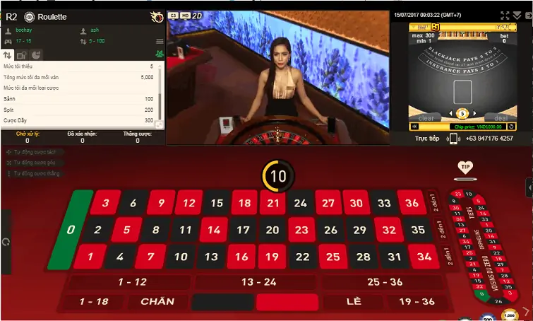 Hình ảnh trực tuyến một bàn Roulette