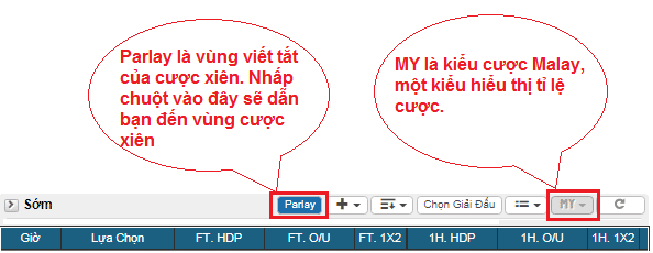 Khái niệm parlay và Kiểu cược