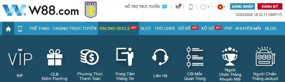 Giao diện tại W88 Asia