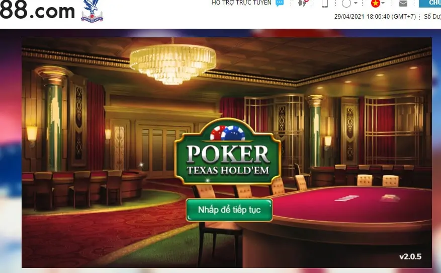 Texas Hold’Em W88 Indonesia có luật chơi khá đơn giản