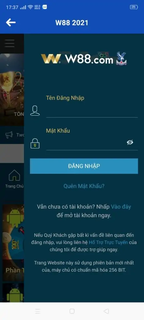 đăng nhập tài khoản