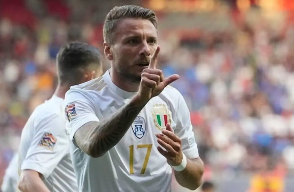 Màn ăn mừng của Ciro Immobile trong trận bán kết UEFA Nations League 2023 Tây Ban Nha vs Italia, Thứ Sáu (16/6/2023)