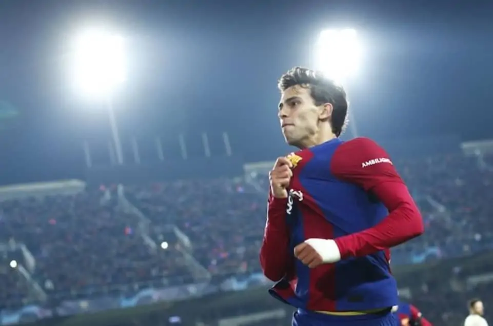 Champions League 2023/2024: Joao Felix ăn mừng sau khi ghi bàn thắng cho Barcelona trong trận Barcelona vs Porto vào ngày thi đấu thứ 5 bảng H