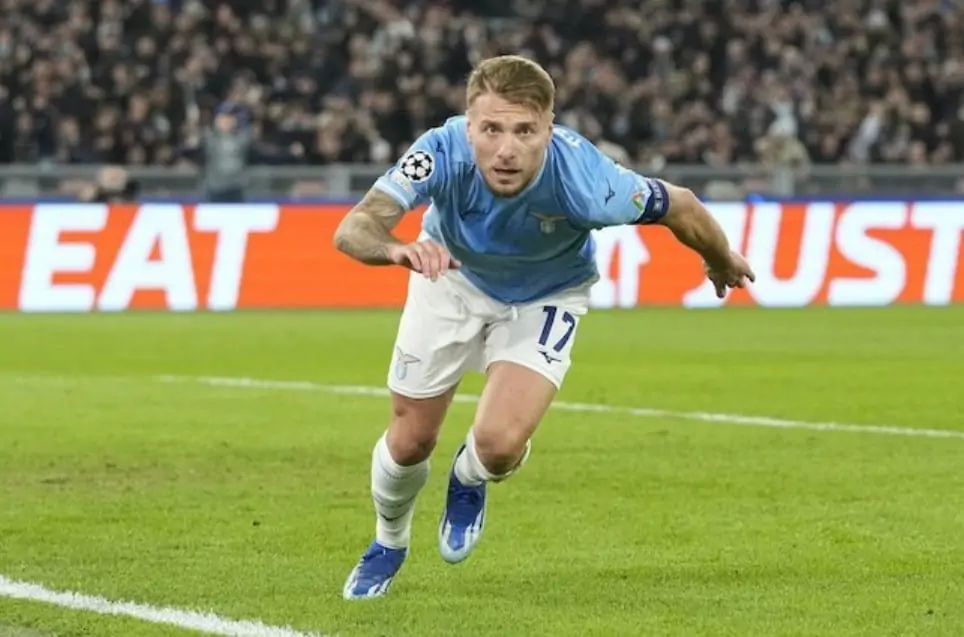 Champions League 2023/2024: Ciro Immobile ăn mừng sau khi ghi bàn thắng cho Lazio trong trận Lazio vs Celtic vào ngày thi đấu thứ 5 bảng E